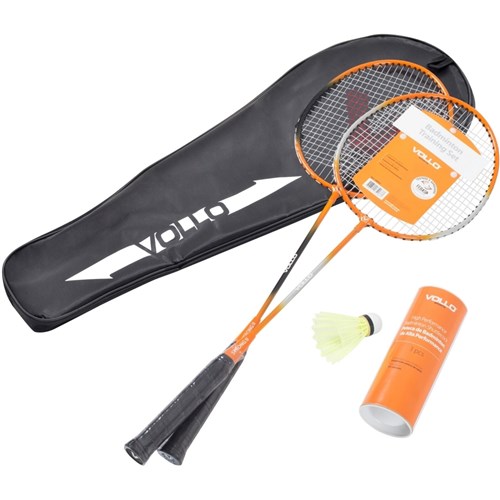 Kit Badminton com 2 Raquetes e 3 Petecas de Nylon - Vollo Vb002