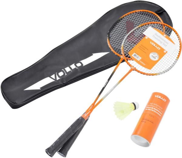 Kit Badminton com 2 Raquetes e 3 Petecas de Nylon - VOLLO VB002