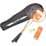 Kit Badminton com 2 Raquetes e 3 Petecas de Nylon - Vollo Vb002