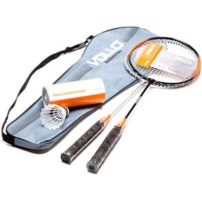Kit Badminton com 2 Raquetes e 3 Petecas de Nylon - VOLLO VXD016