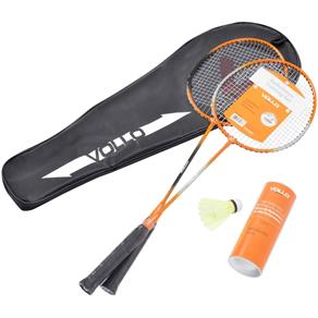 Kit Badminton com 2 Raquetes e 3 Petecas de Nylon