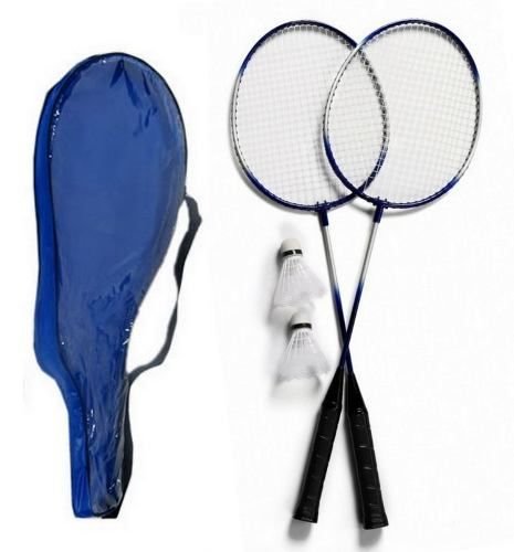 Kit Badminton Completo com 2 Raquetes e 2 Petecas Jogo com Bolsa para Transporte