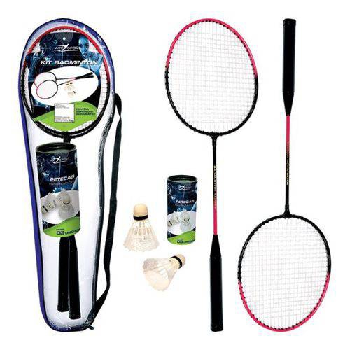 Kit Badminton 2 Raquetes 3 Petecas - Art Sport