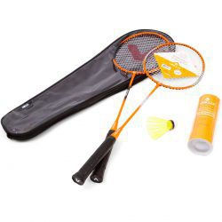 Kit Badminton Vollo 2 Raquetes 3 Petecas de Nylon