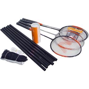 Kit Badminton Vollo Vb004 com 4 Raquetes e 3 Petecas de Nylon