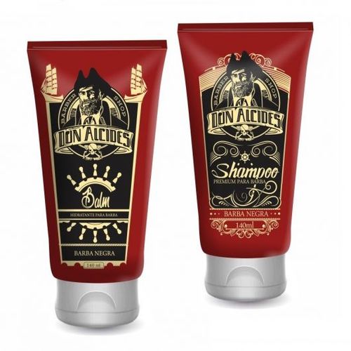 Kit Balm e Shampoo Premium para Barba Barba Negra - Don Alcides