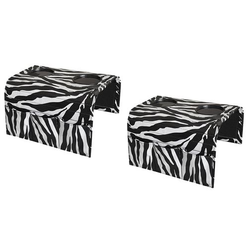 Kit 2 Bandejas Zebra para Sofá Porta Copo com Porta Controle