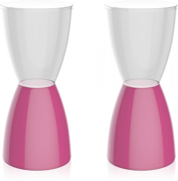 Kit 2 Banquetas Bery Assento Cristal Base Color Rosa - Im In