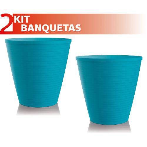 Kit 2 Banquetas Fluo Color Azul