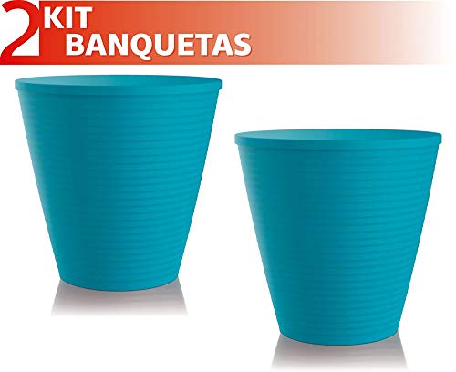 Kit 2 Banquetas Fluo Color Azul
