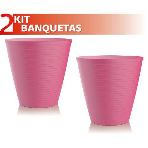 Kit 2 Banquetas Fluo Color Rosa