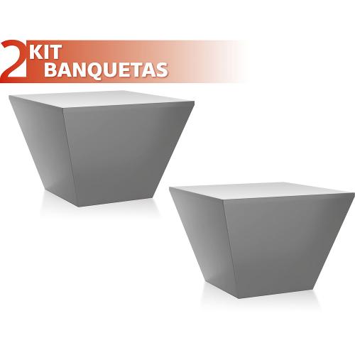 Kit 2 Banquetas Neo Color Cinza