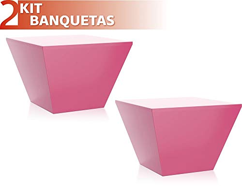 Kit 2 Banquetas Neo Color Rosa