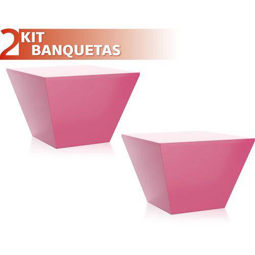 Kit 2 Banquetas Neo Color Rosa