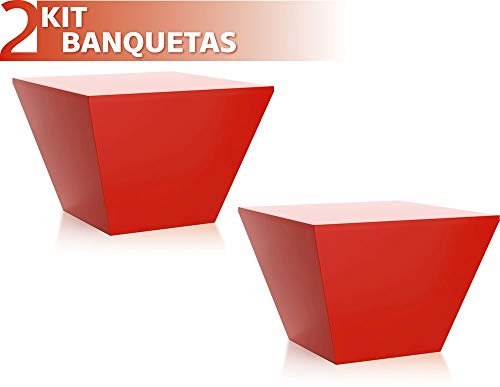 Kit 2 Banquetas Neo Color Vermelho