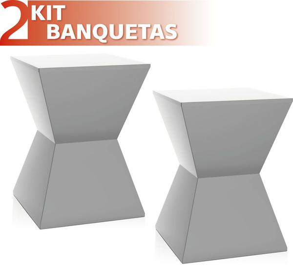 Kit 2 Banquetas Nitro Color Cinza - IM In