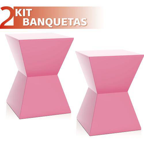 Kit 2 Banquetas Nitro Color Rosa