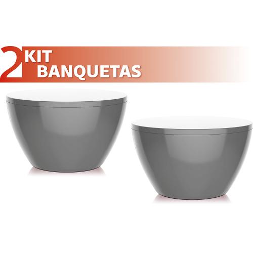 Kit 2 Banquetas Oxy Color Cinza