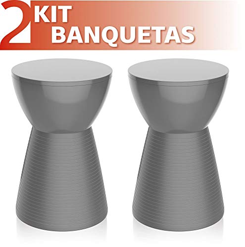 Kit 2 Banquetas Sili Color Cinza