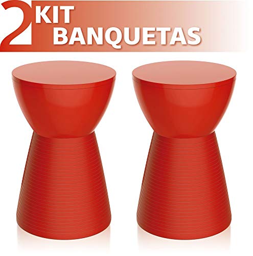 Kit 2 Banquetas Sili Color Vermelho