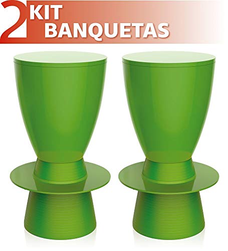 Kit 2 Banquetas Tin Color Verde
