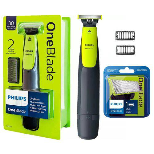 Tudo sobre 'Kit Barbeador Aparador Elétrico Philips One Blade Qp2510 + Refil'