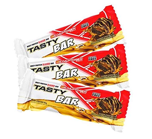 Kit 3 Barras de Proteína Tasty Bar 51g Chocolate com Pasta de Amendoim Adaptogen