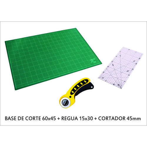 Kit Base de Corte 60x45 + Cortador 45mm + Régua 15x30