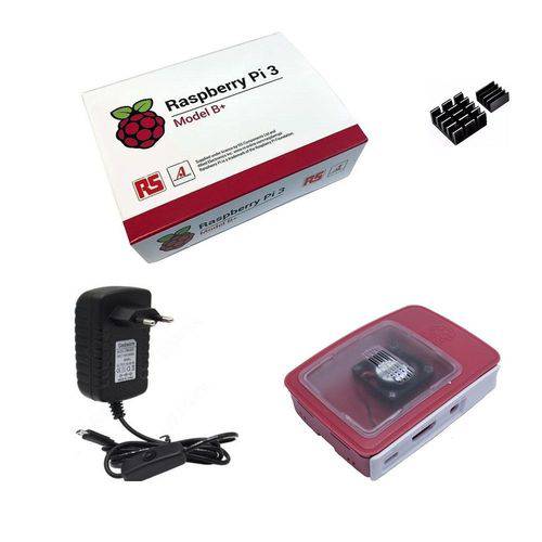 Kit Básico Raspberry Pi 3 B+ Plus - Case Official C/ Cooler