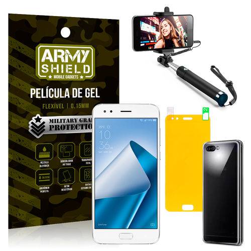 Tudo sobre 'Kit Bastão Selfie Asus Zenfone 4 ZE554KL 5.5 Bastão + Película + Capa - Armyshield'
