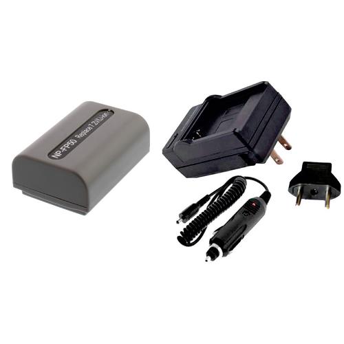 Kit Bateria Np-Fp50 + Carregador para Câmera Digital e Filmadora Sony Dcr-Dvd103 Dvd105 Dvd202 Dvd20