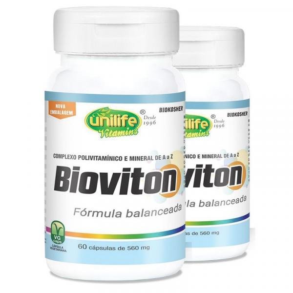 Kit 2 Bioviton Suplemento de Vitaminas e Minerais Unilife 60 Caps