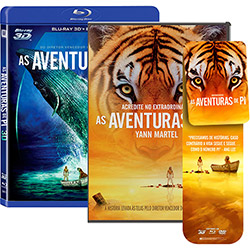 Kit Blu-Ray 3D + Blu-Ray - as Aventuras de Pi + Livro - as Aventuras de Pi + Brinde - Marcador de Página