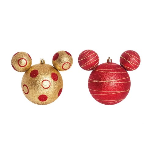 Kit Bola de Natal Disney P/Pendurar Árvore Natal 2Pçs 10Cm - Tricae