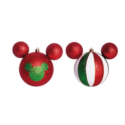 Kit Bola Natal Disney P/Pendurar Ãrvore de Natal 2PÃ§s 10Cm - Vermelho - Dafiti