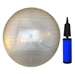 Kit Bola Suica Transparente para Pilates 65cm + Bomba com Bico de 7mm