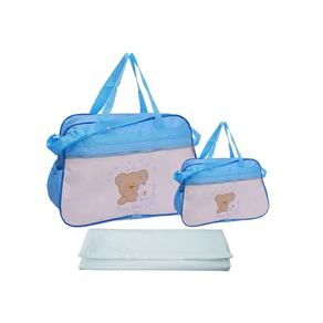 Kit Bolsa Bebê Maternidade Azul Claro 40ol03 com Trocador Tr