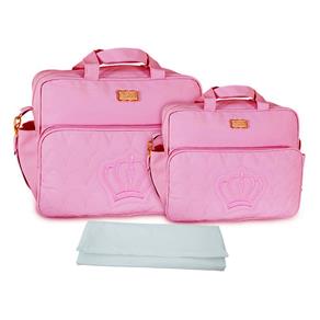 Kit Bolsa Bebê Maternidade Rosa 20ol01 com Trocador Tr