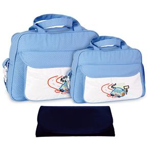 Kit Bolsa Bebê Maternidade Trocador Azul Claro CNT107