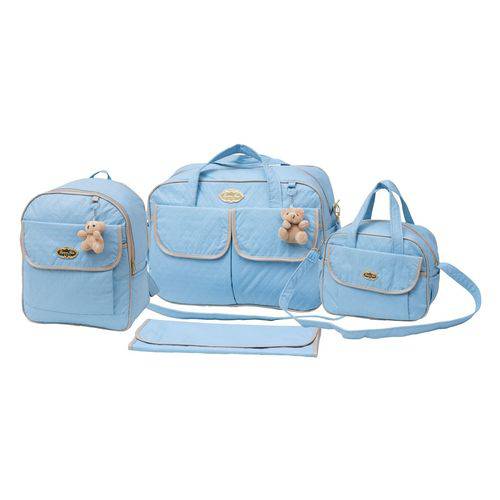 Kit Bolsa Maternidade Azul com Mochila e Trocador 40ol08