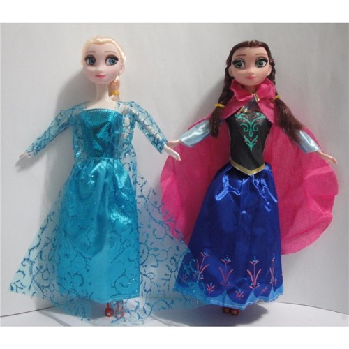 Kit 2 Bonecas Frozen Musical Ana E Elsa Com Olaf 30cm