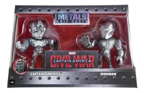 Kit Bonecos Capitão América e Homem de Ferro Die-cast - Dtc