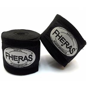 Kit Boxe Muay Thai Fheras Luva Preta 10oz + Bandagem + Bucal