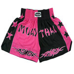 Kit Boxe Muay Thai Trad- Luva Bandagem Bucal Caneleira Free Style Shorts (bicolor) 08 Oz-pt/rs