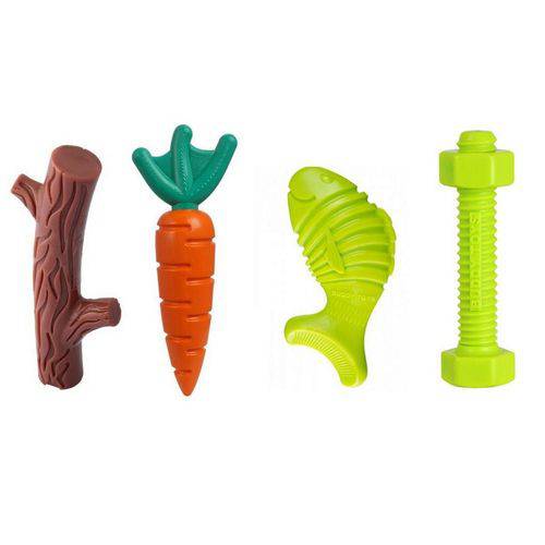 Kit Brinquedo Buddy Toys Graveto, Cenoura, Peixe e Parafuso Nylon