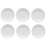 Kit C/6 Prato Branco Raso 25cm Cerâmica para Buffet e Restaurante