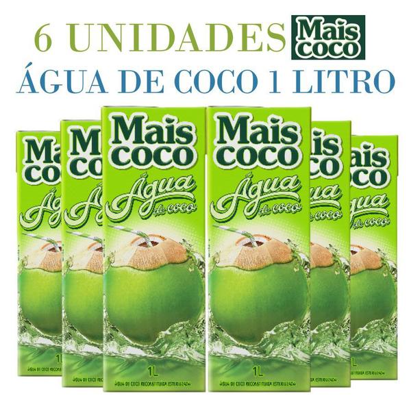Kit C/ 6 Unidades - Agua de Coco 1Litro Mais Coco