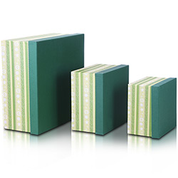 Kit C/ 3 Caixas Presente Quadrada - Verde - Importado