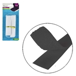Fita Velcro Organizador de Nylon Poliester Preto Branco 70x2cm Kit com 2 Pecas na Cartela