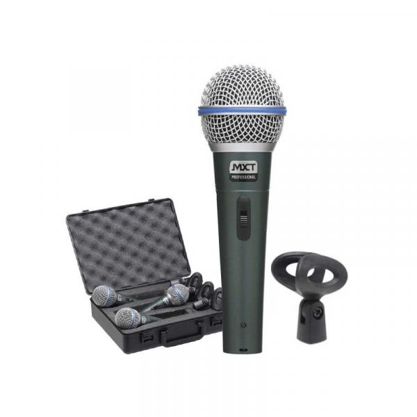 Kit C/ 3 Microfones Profissionais Mxt Bt58a Cachimbos+maleta